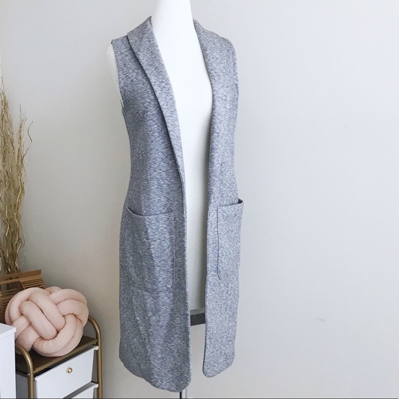 Topshop Jackets & Blazers - Topshop Gray Long Vest